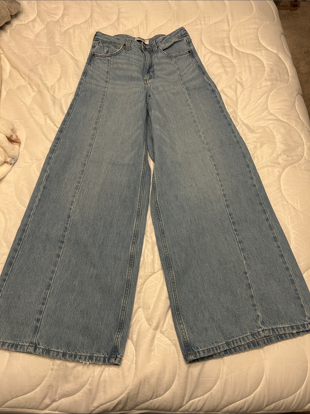 Wrangler Light Blue Wide Leg High-Rise Jeans for Women